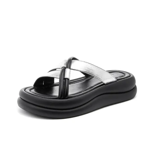 Flamingo Platform Height Increasing Fashion Versatile Outerwear One-Strap Sandals Women's