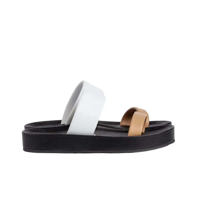 Pedro García Slide Slippers Women's Beige Blue-2