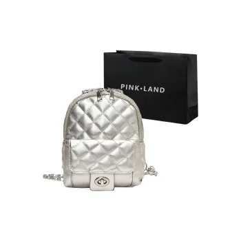 PINK·LAND PU Backpack Regular Women's Silver/White/Pink/Blue/Black
