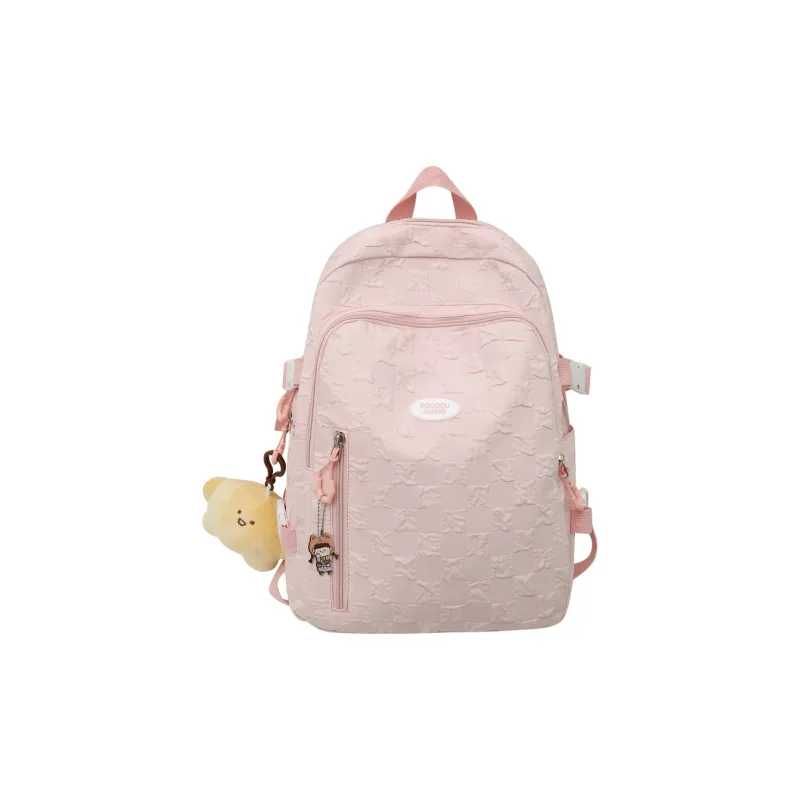 Cwatcun Nylon Backpack Women's Black/White/Blue/Khaki/Pink-14