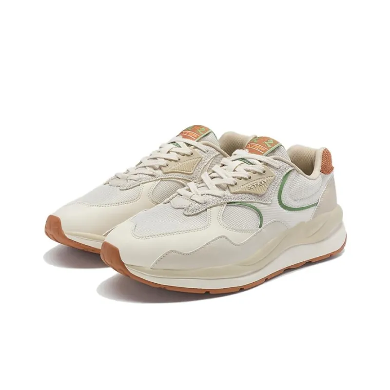 XTEP Lightyear Wear resistant And Lightweight Low Top Casual Shoes Men's Beige Green-2