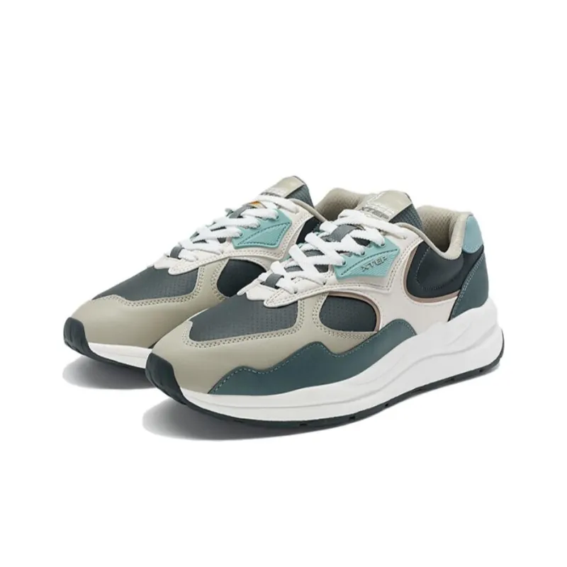 XTEP Lightyear Wear-resistant And Lightweight Low-Top Casual Shoes Men's Black Beige Green-2