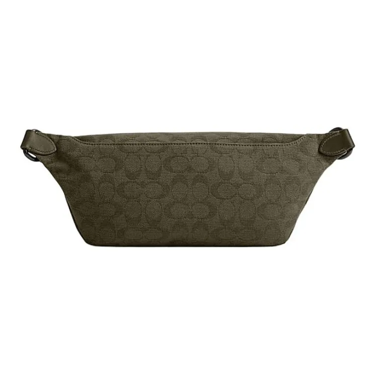 COACH League Canvas With Jacquard Fabric Crossbody Fanny Pack Tubas Unisex Army Green-1