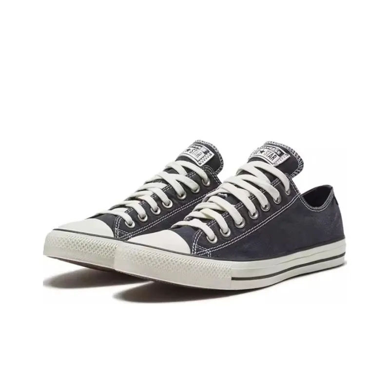 Converse All Star Anti Slip Wear Resistant Low Top Canvas Shoes Unisex Dark Blue-2