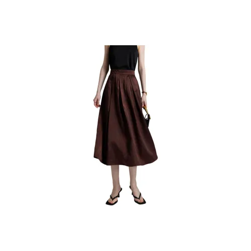 Fog Casual Long Skirts Women's Burgundy