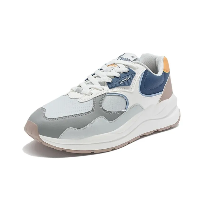 XTEP Lightyear Wear resistant And Lightweight Low Top Casual Shoes Men's White Blue Gray-1