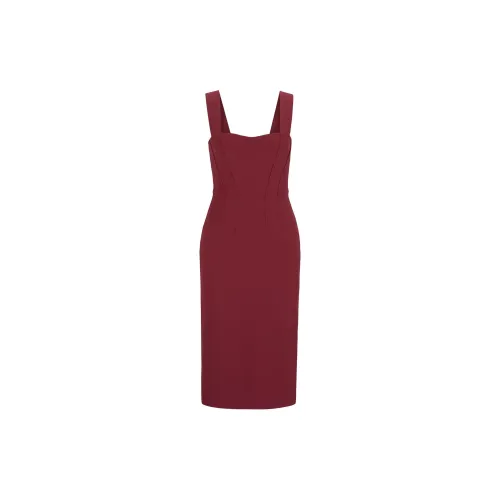 HUGO BOSS Sleeveless Dresses Women's Deep Red