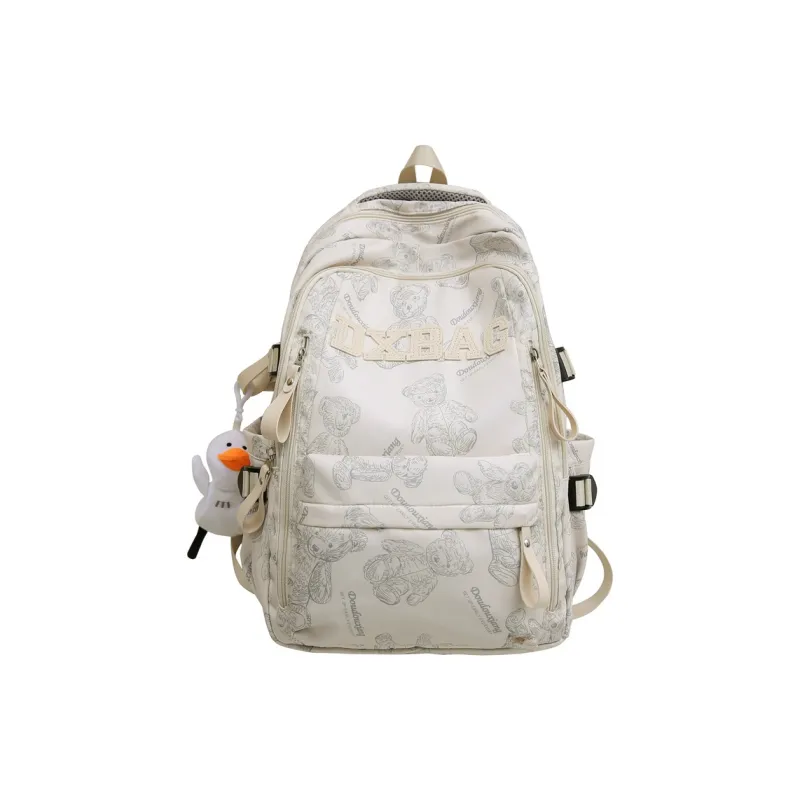 Cwatcun Nylon Backpack Regular Unisex Black/White/Red/Green-4
