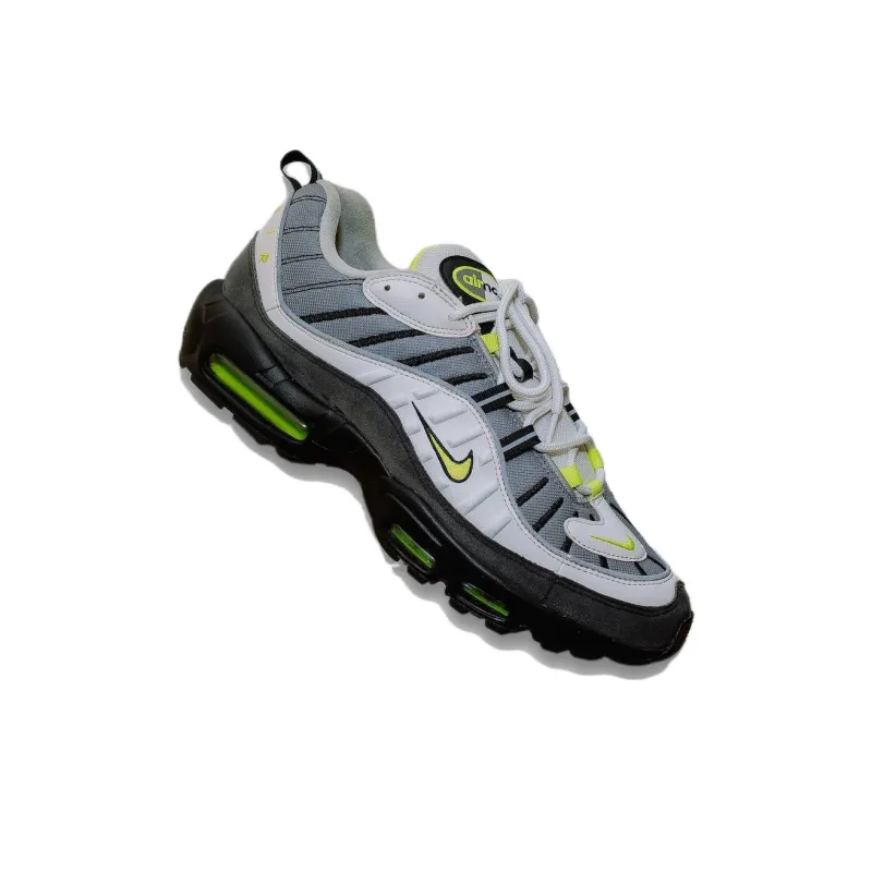 Nike Air Max 98 Cushioning Anti Slip And Wear Resistant Low Top Casual Running Shoes Unisex Gray White-1