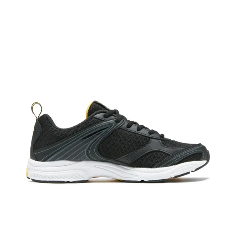 QIAODAN Wear Resistant Low Top Running Shoes Men's Black Yellow-1