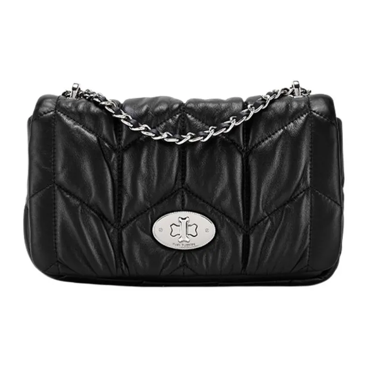 Hush Puppies Cow Leather Portable Crossbody Bag Shoulder Bag Medium Size Women's White/Black/Brown-0