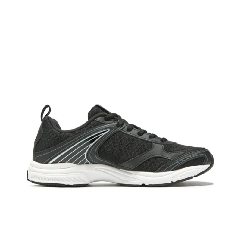 QIAODAN Wear Resistant Low Top Running Shoes Men's Black White-1