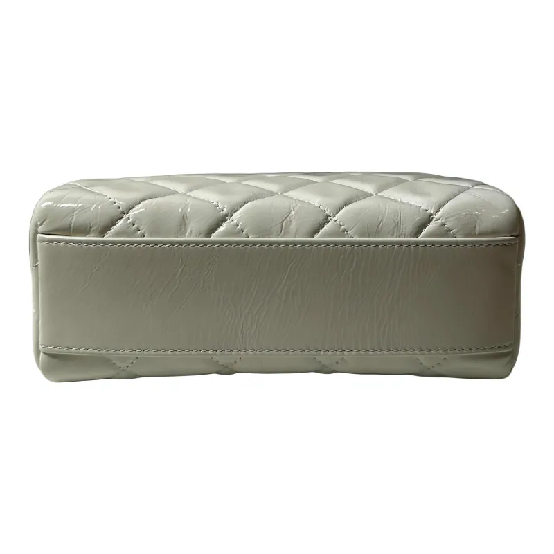 CHANEL Lambskin Bowling Bag, Handbag, Shoulder Bag, Crossbody Bag Trumpets Women's White-3
