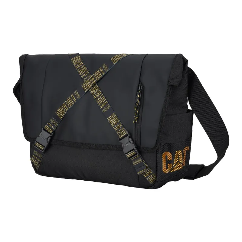 CAT Polyurethane With Polyester Shoulder Bag, Crossbody Bag Tubas Men's Black-1