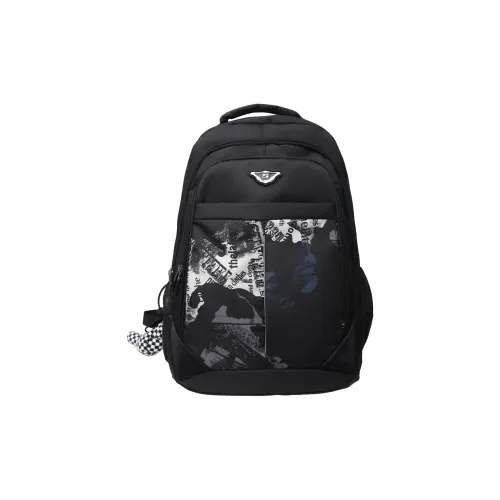 GEERDUN Nylon Backpack Men's Black/Red/Yellow/Blue