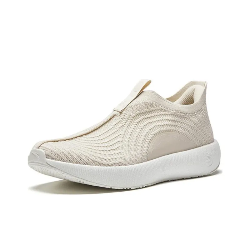 Anta Wear Resistant Slip Resistant Low Top Casual Shoes Men's Beige-1