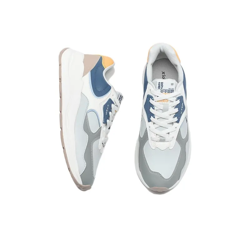 XTEP Lightyear Wear resistant And Lightweight Low Top Casual Shoes Men's White Blue Gray-3