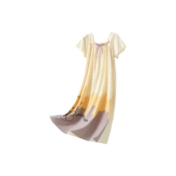 White Ran Nightgown Women's Apricot