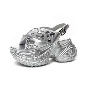 Shoe Cabinet Floral Language Strap Sandals 8cm Women's