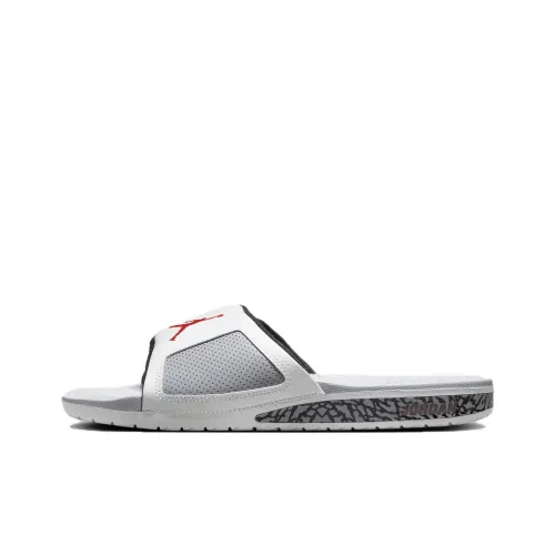 Jordan Hydro 3 Slide Slippers Men Mountain White/Concrete Gray/Black/Fire Red