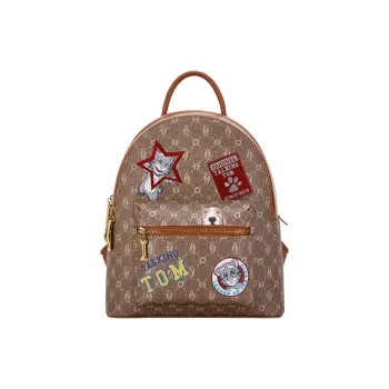 Hush Puppies PVC Polyvinyl Chloride Backpack Medium Size Women's Khaki