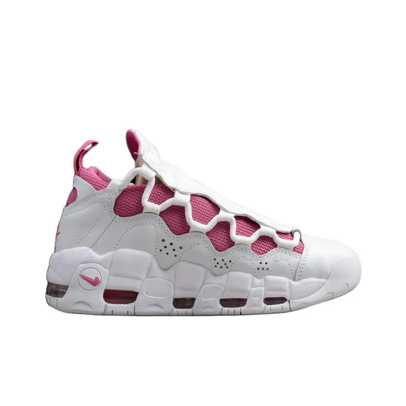 Nike Air More Money Cushioned Slip-Resistant Mid-Top Casual Running Shoes Women's White Purple-1