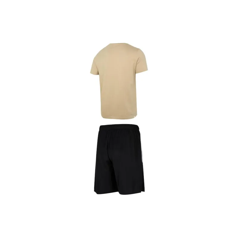 PUMA Casual Sportswear Men Set Light Brown T-Shirt+Black Shorts-1