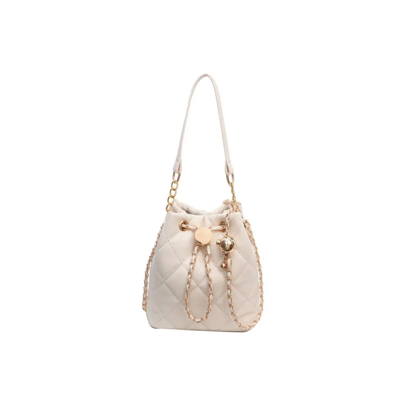 NOMK PU Bucket Bag, Underarm Bag, Shoulder Bag, Handbag Regular Women's Black/Ecru-23