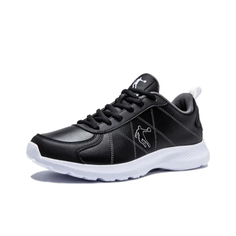 QIAODAN Cushioning Low-Top Running Shoes Men's Black White-0