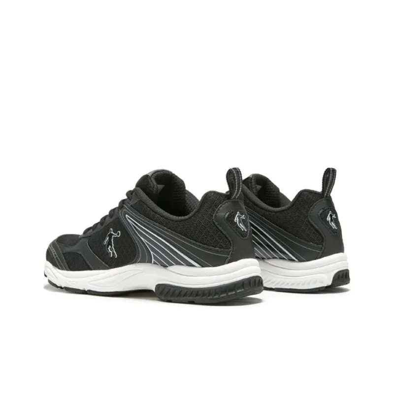 QIAODAN Wear Resistant Low Top Running Shoes Men's Black White-2