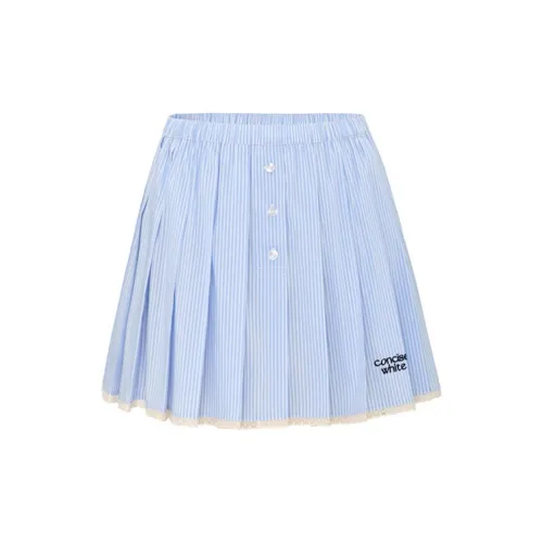 CONCISE-WHITE Casual Short Skirts Women's Light Blue