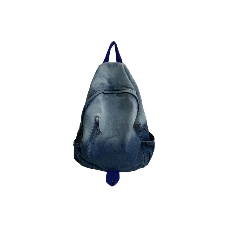 KAMLUI Denim Backpack Backpack Student Backpack Regular Unisex Black/Blue-9