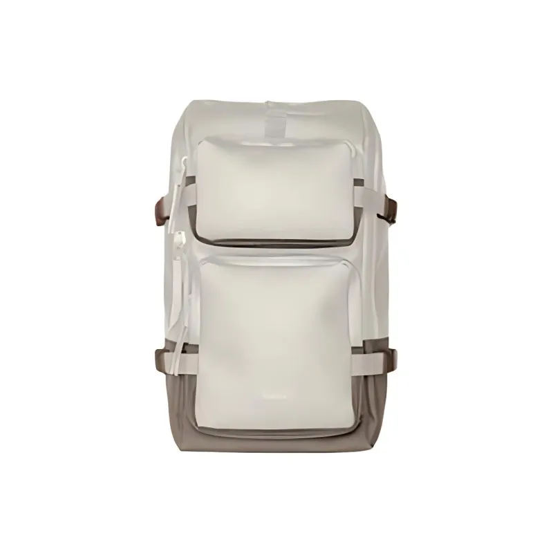 Rains Polyester Backpack Unisex Black/Green/Fossil White/Black With Ebony Brown-4