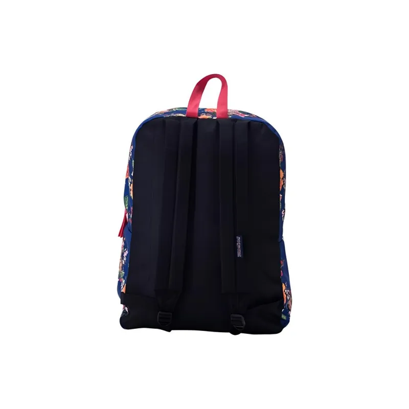 JanSport Polyester Backpack Medium Size Women's Blue Background With Floral Design-2