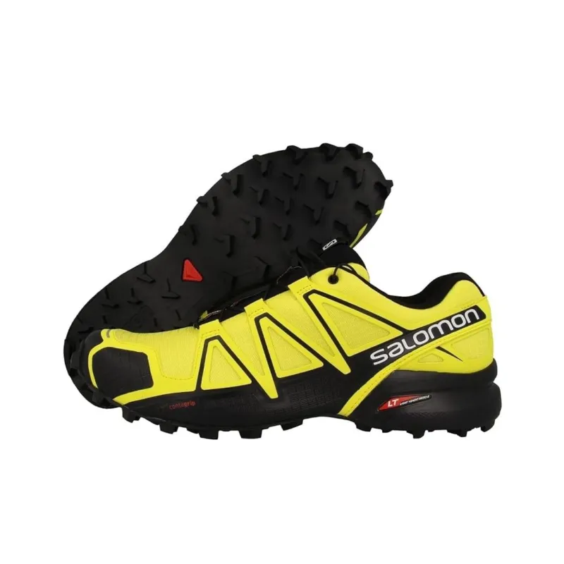 SALOMON Speedcross 4 Abrasion Resistant Low Top Running Shoes Men's Yellow-3