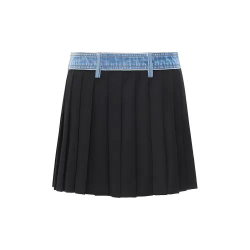 CONCISE-WHITE Casual Short Skirts Women's Black