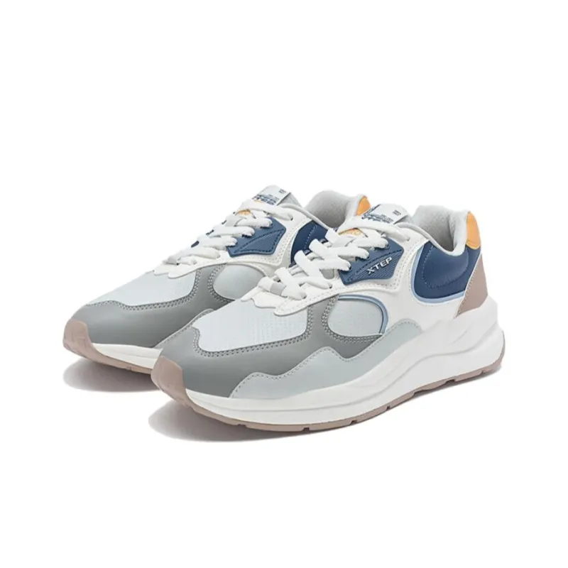 XTEP Lightyear Wear resistant And Lightweight Low Top Casual Shoes Men's White Blue Gray-2