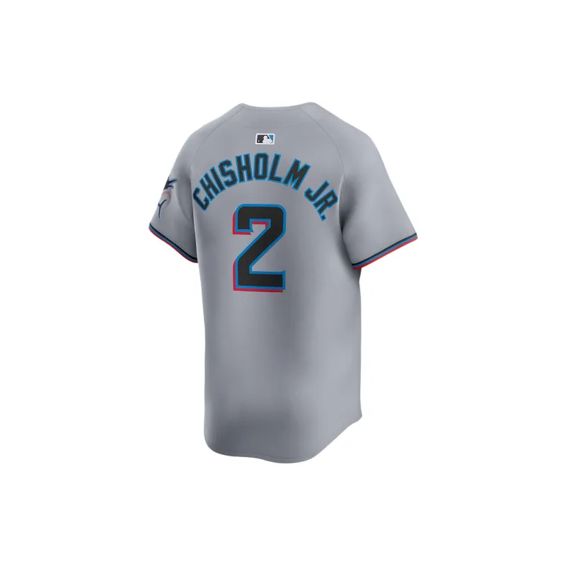 Nike Jazz Chisholm Jr. Miami Marlins Baseball Jacket Men's Gray-1