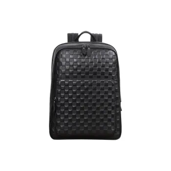 LARTIGENT Top Grain Cow Leather Backpack Large Size Men's Black