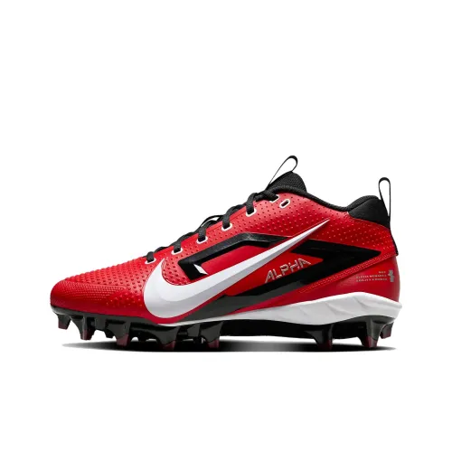 Nike Alpha Menace 4 Soccer Shoes Men Low-Top University Red Metallic Silver Team Red/White