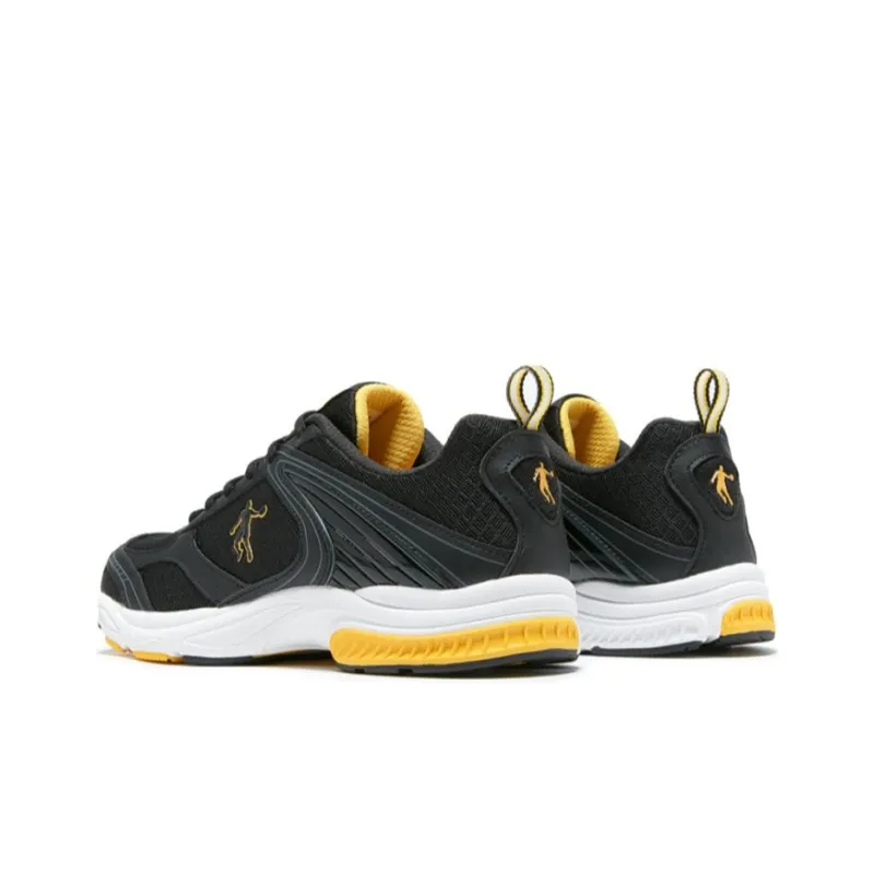QIAODAN Wear Resistant Low Top Running Shoes Men's Black Yellow-2