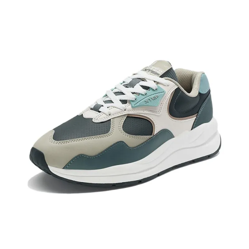 XTEP Lightyear Wear-resistant And Lightweight Low-Top Casual Shoes Men's Black Beige Green-1