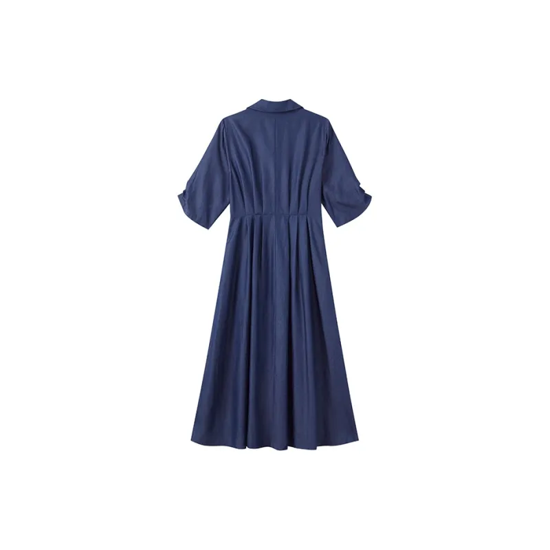 RZSE Short Sleeved Dresses Women's Denim Blue-1