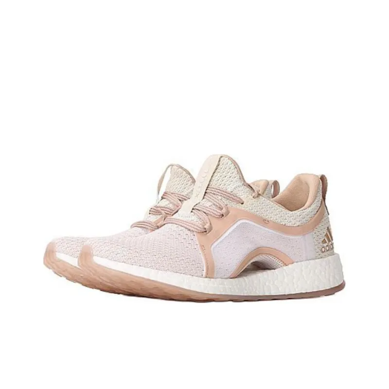 Adidas Pureboost Slip Resistant, Abrasion Resistant, Breathable Mid Top Casual Running Shoes Women's Pink White-2