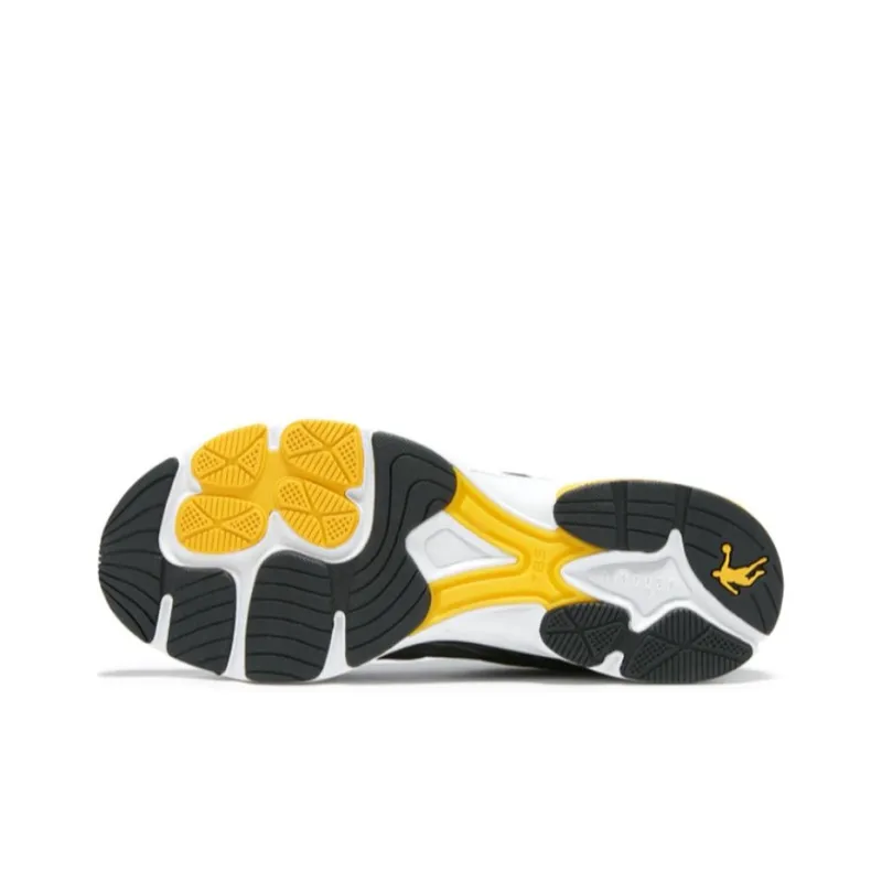 QIAODAN Wear Resistant Low Top Running Shoes Men's Black Yellow-4