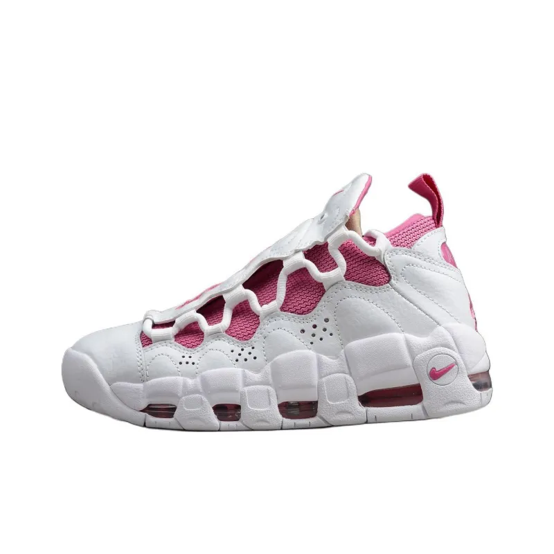 Nike Air More Money Cushioned Slip-Resistant Mid-Top Casual Running Shoes Women's White Purple-0