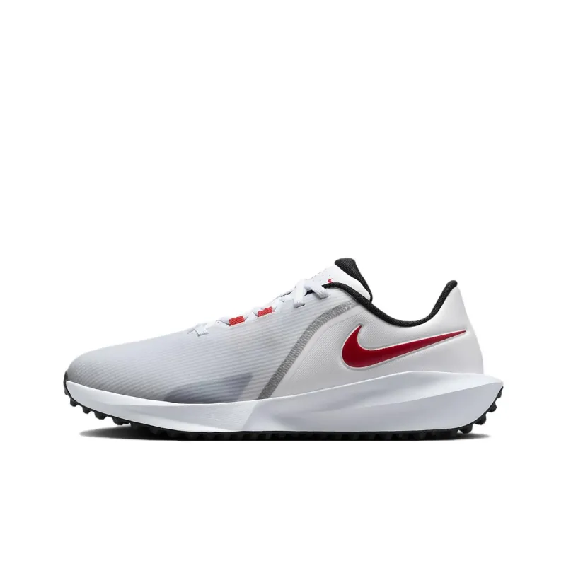 Nike Infinity G Abrasion Resistant Breathable Low Top Golf Shoes Unisex White Red-0