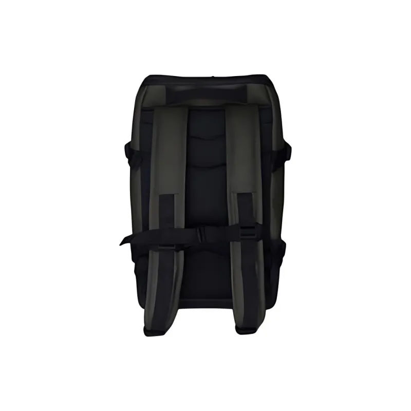 Rains Polyester Backpack Unisex Black/Green/Fossil White/Black With Ebony Brown-3