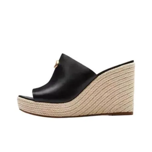 COACH Slide Slippers 10cm Women's Black