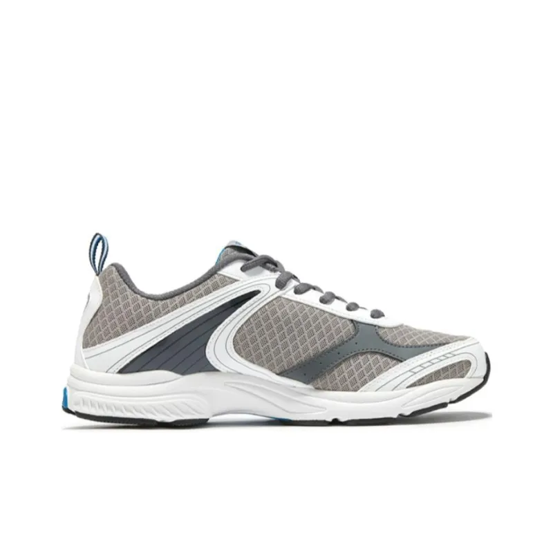 QIAODAN Wear Resistant Low Top Running Shoes Men's White Gray-1